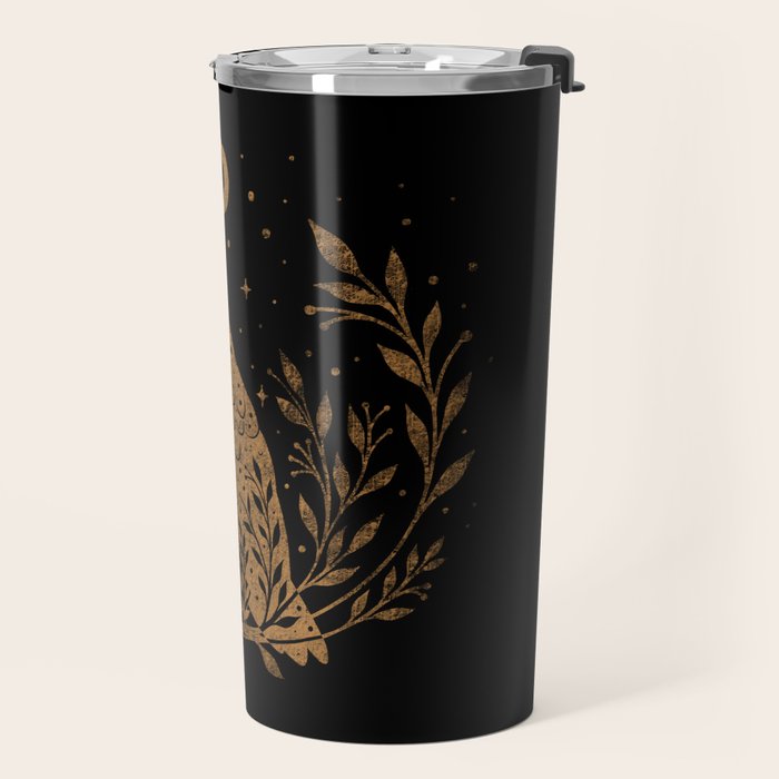 Owl Moon - Gold Travel Mug Gallery Image 2