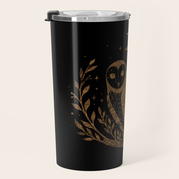 Owl Moon - Gold Travel Mug Gallery Image 3