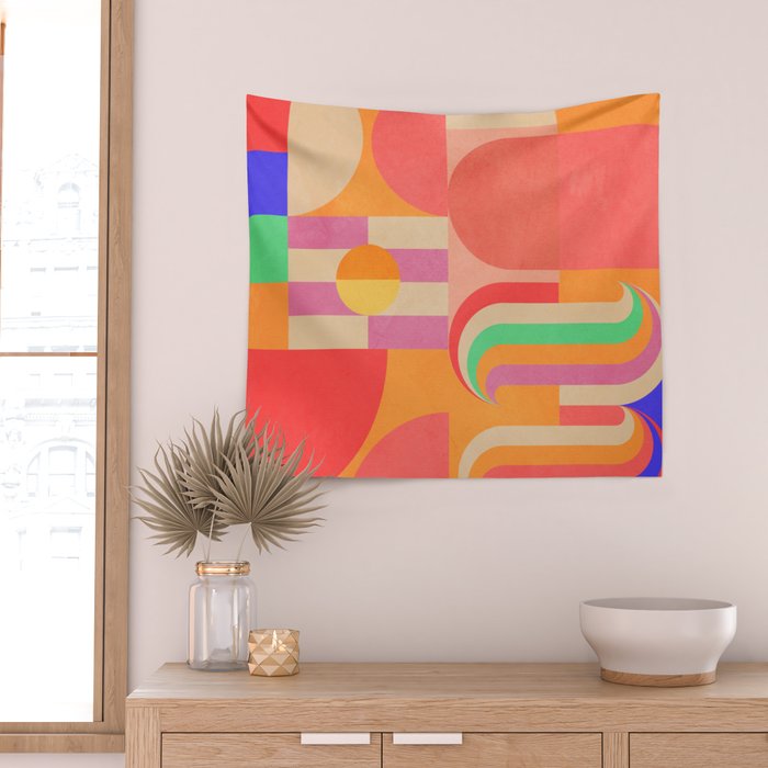 Geometric Shapes 185 Wall Tapestry Gallery Image 2