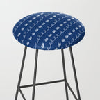 Abstract Cookie Pattern Doodle in Navy & Sky Blue Stool Gallery Image 2