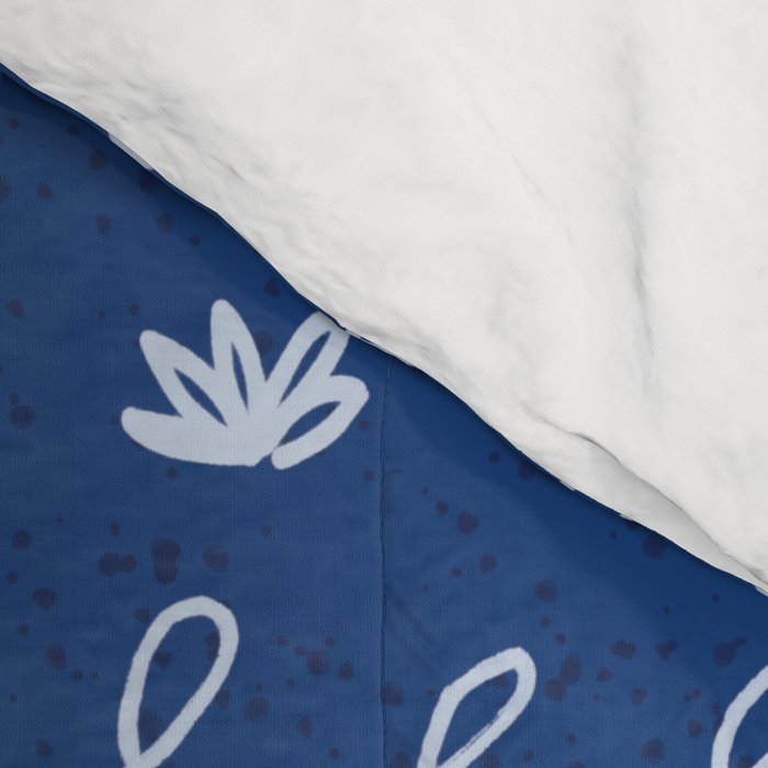 Abstract Cookie Pattern Doodle in Navy & Sky Blue Comforter Gallery Image 4