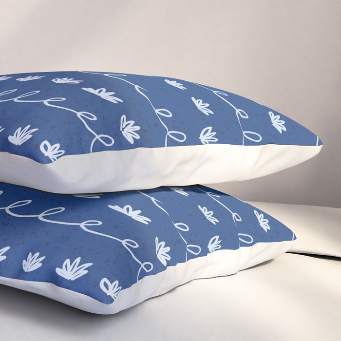 Abstract Cookie Pattern Doodle in Navy & Sky Blue Pillow Sham Gallery Image 3