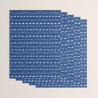 Abstract Cookie Pattern Doodle in Navy & Sky Blue Wrapping Paper Gallery Image 3