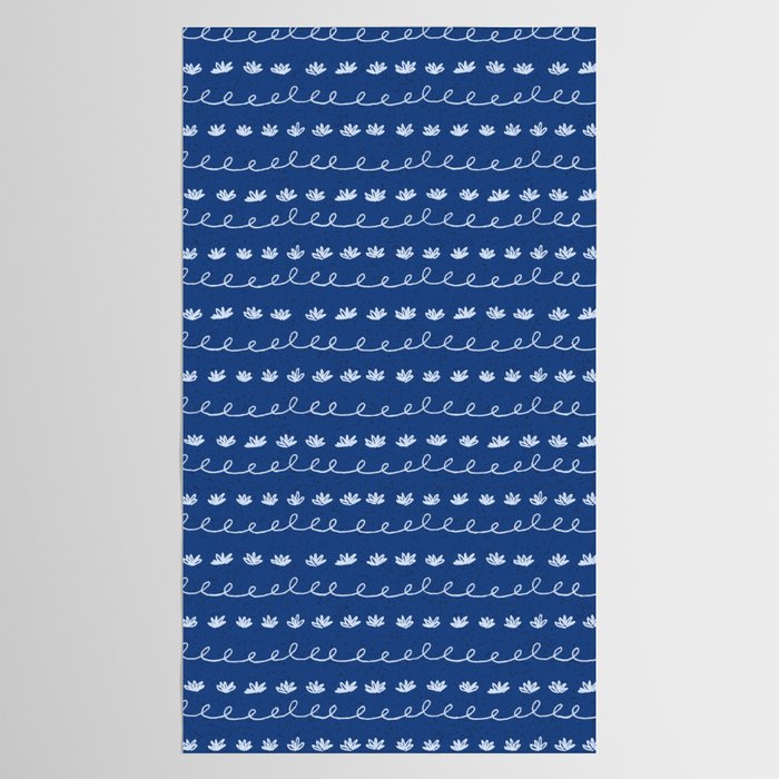 Abstract Cookie Pattern Doodle in Navy & Sky Blue Tablecloth Gallery Image 2