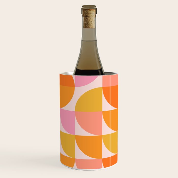 Mid Century Mod Geometry in Pink and Orange Wine Chiller Gallery Image 1
