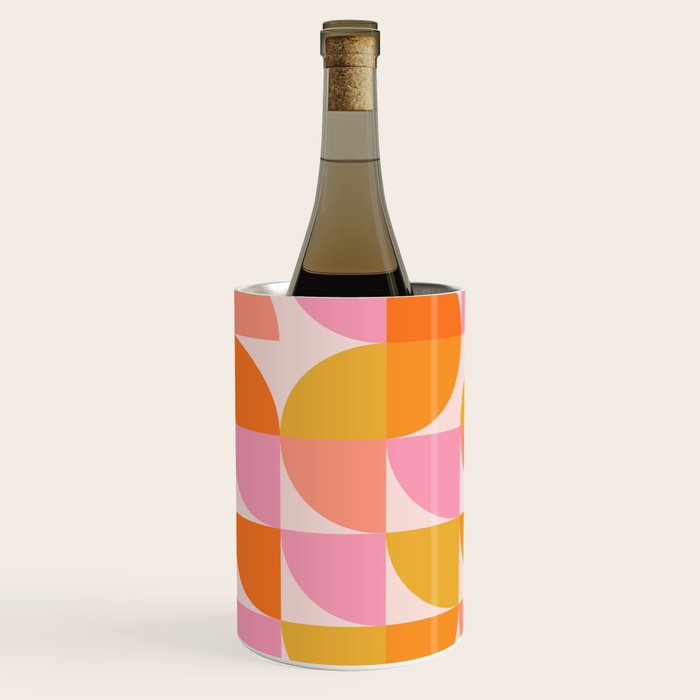 Mid Century Mod Geometry in Pink and Orange Wine Chiller Gallery Image 2