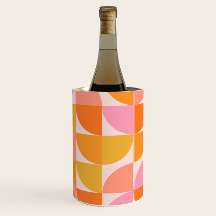 Mid Century Mod Geometry in Pink and Orange Wine Chiller Gallery Image 3