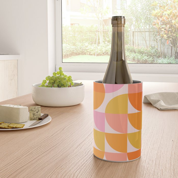 Mid Century Mod Geometry in Pink and Orange Wine Chiller Gallery Image 4