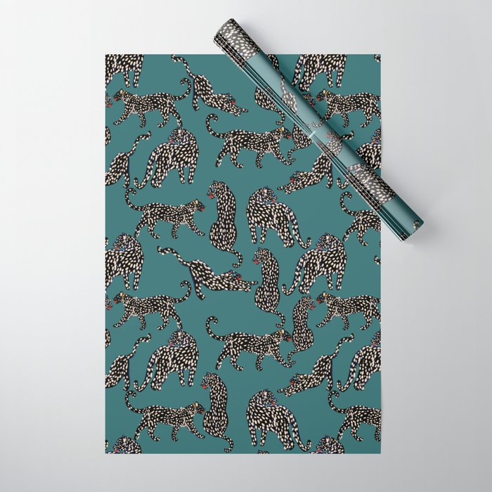 Elegant black leopards  Wrapping Paper Gallery Image 1