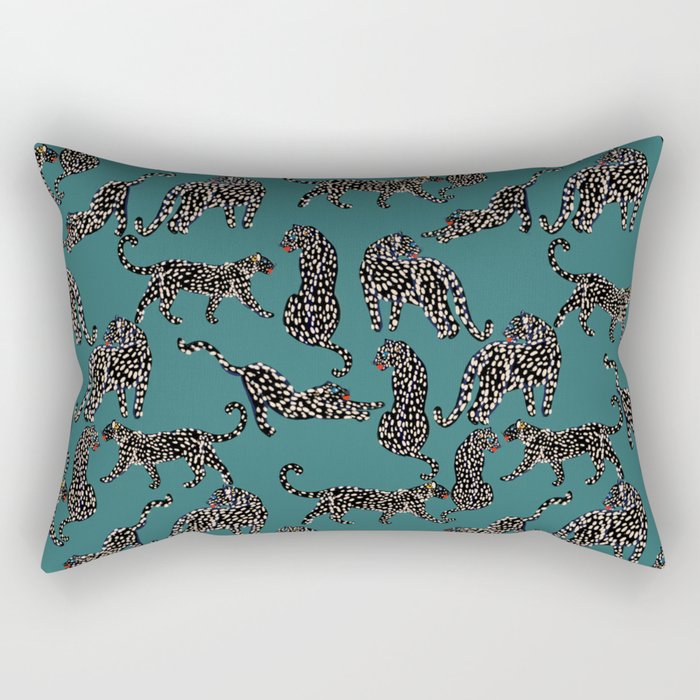 Elegant black leopards  Rectangular Pillow Gallery Image 2