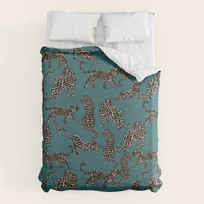 Elegant black leopards  Duvet Cover Gallery Image 1