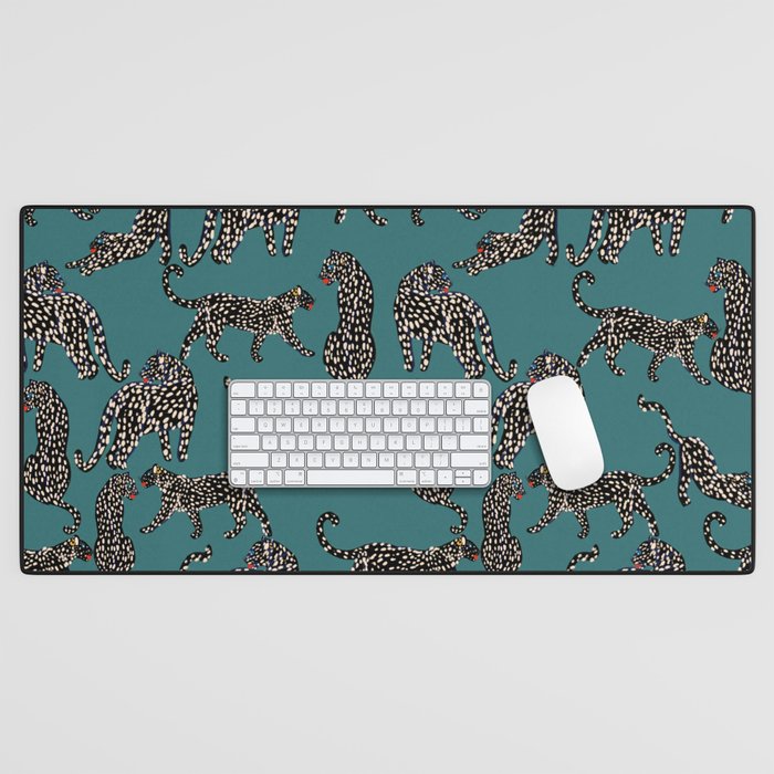 Elegant black leopards  Desk Mat Gallery Image 1