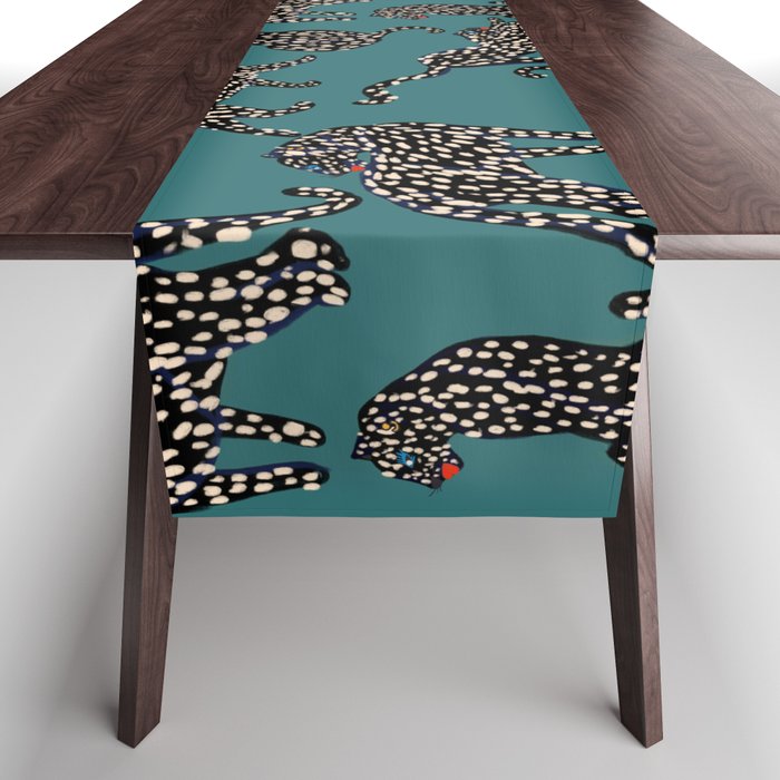 Elegant black leopards  Table Runner Gallery Image 1