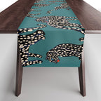 Elegant black leopards  Table Runner Gallery Image 1