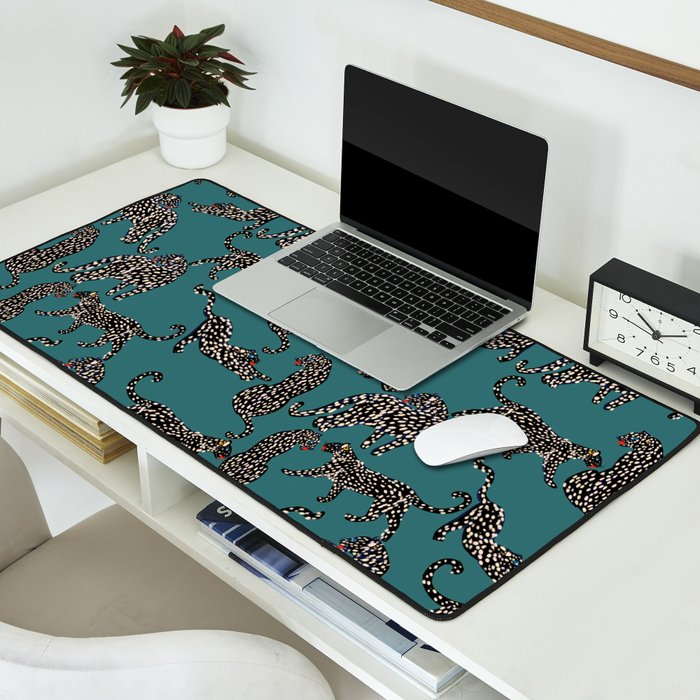 Elegant black leopards  Desk Mat Gallery Image 2
