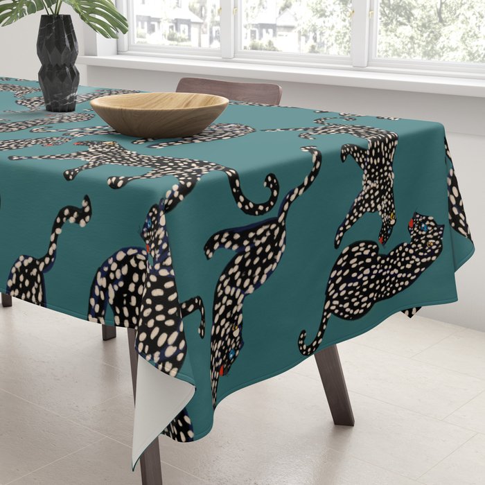 Elegant black leopards  Tablecloth Gallery Image 3