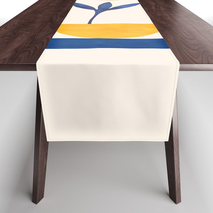 Sunny Sprout Modernist Abstract Botanic Table Runner Gallery Image 1