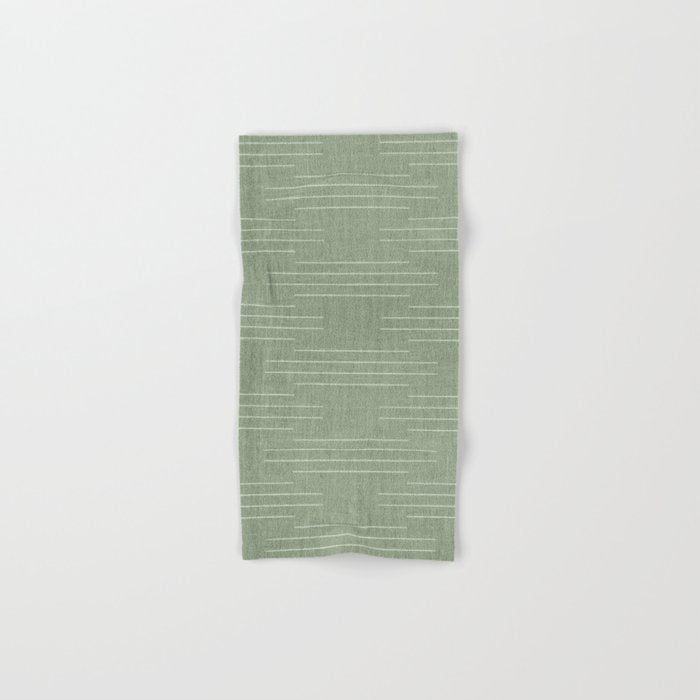 Minimalist, Boho, Line Art in Sage Green Bath Towel Gallery Image 1