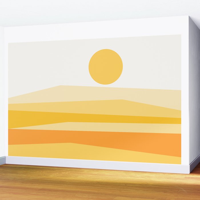 Abstract Landscape 09 Yellow Wall Mural Gallery Image 2
