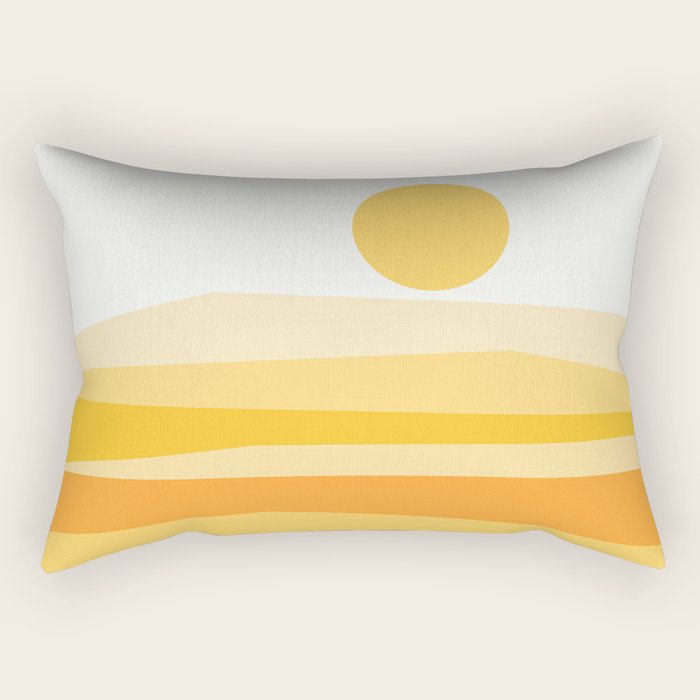 Abstract Landscape 09 Yellow Rectangular Pillow Gallery Image 1