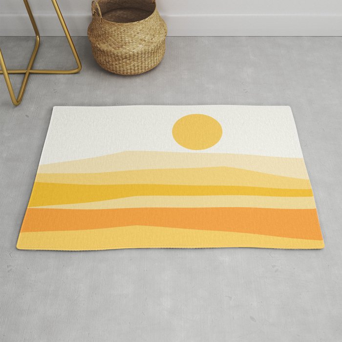 Abstract Landscape 09 Yellow Rug Gallery Image 1