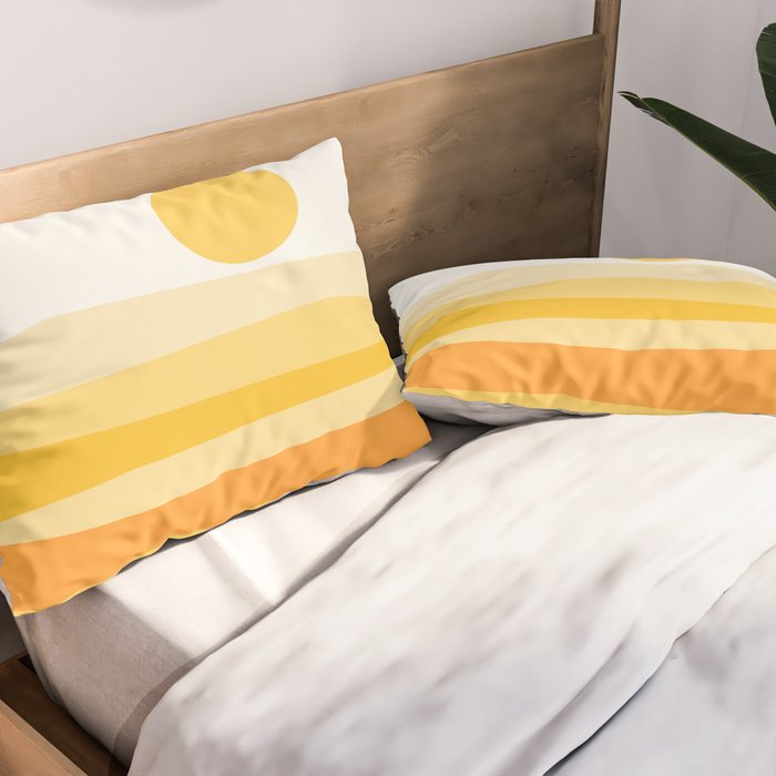 Abstract Landscape 09 Yellow Pillow Sham Gallery Image 2