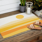 Abstract Landscape 09 Yellow Outdoor Rug Gallery Image 2