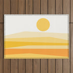 Abstract Landscape 09 Yellow Outdoor Rug Gallery Image 1
