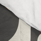 Mid Century Modern Piquet Retro Abstract Multi Pattern in Charcoal Gray, Muted Mustard Gold, and Cream Comforter Gallery Image 4