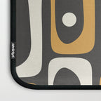 Mid Century Modern Piquet Retro Abstract Multi Pattern in Charcoal Gray, Muted Mustard Gold, and Cream Laptop Sleeve Gallery Image 3