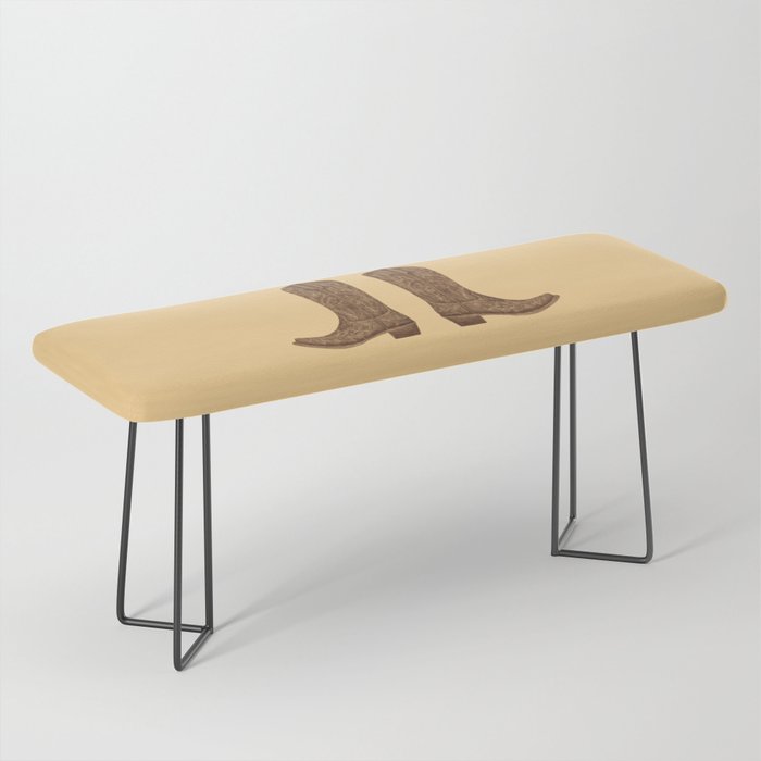 Brown Cowgirl Boot Bench Gallery Image 1