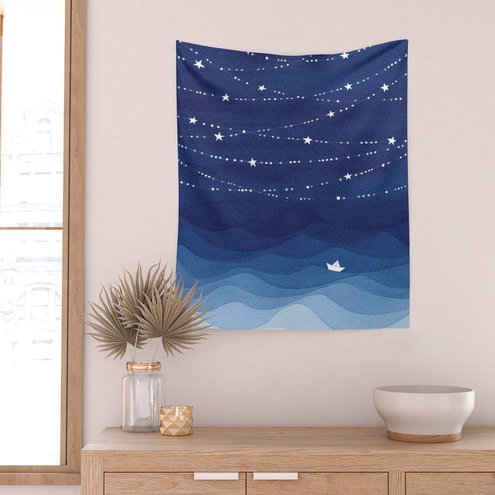 Garland of Stars IV, night sky Wall Tapestry Gallery Image 2