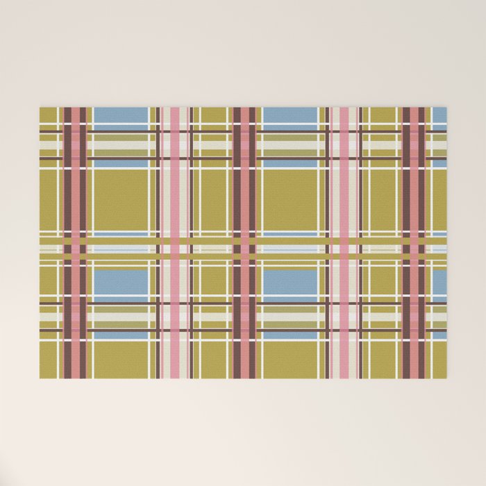 Subtle Plaid Warmth Welcome Mat Gallery Image 1