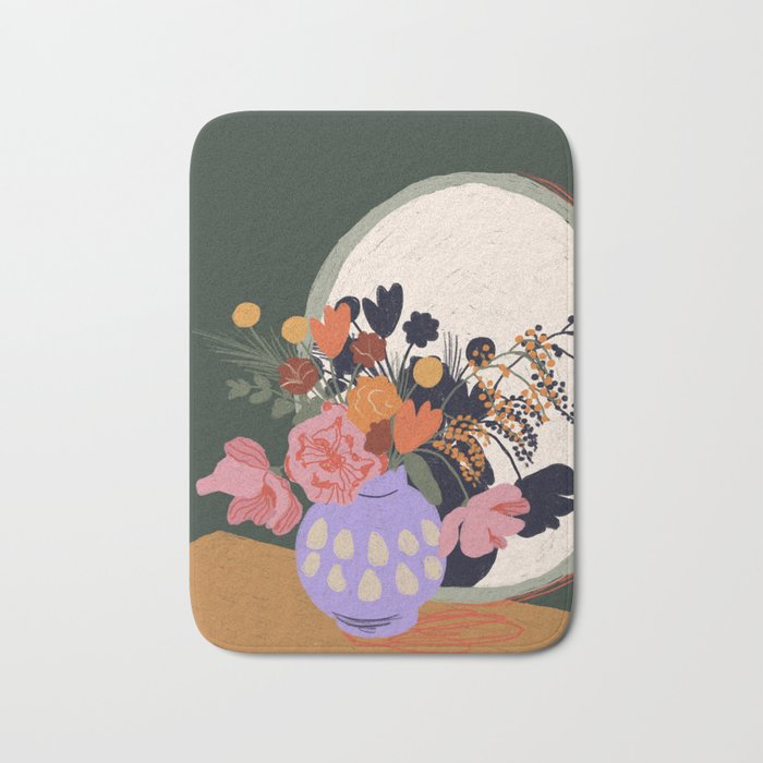 Flowers in the mirror Bath Mat Gallery Image 1