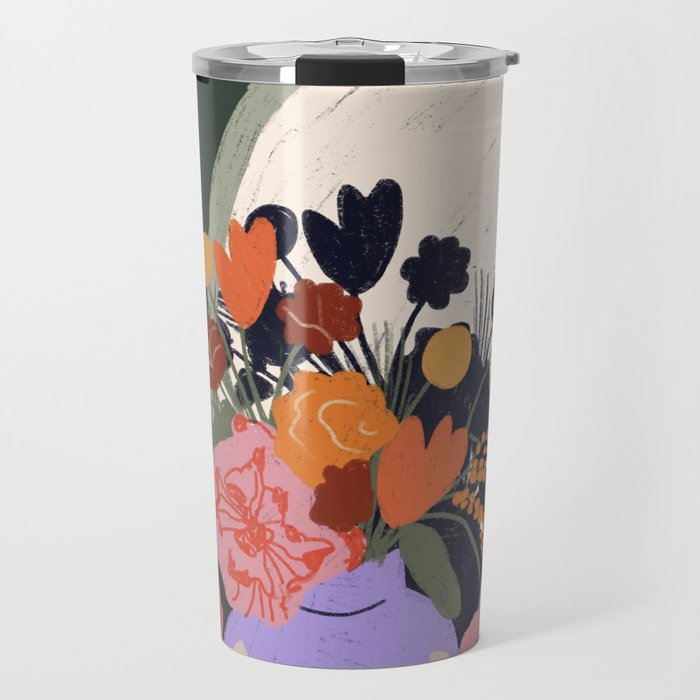 Flowers in the mirror Travel Mug Gallery Image 1