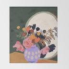 Flowers in the mirror Throw Blanket Gallery Image 2