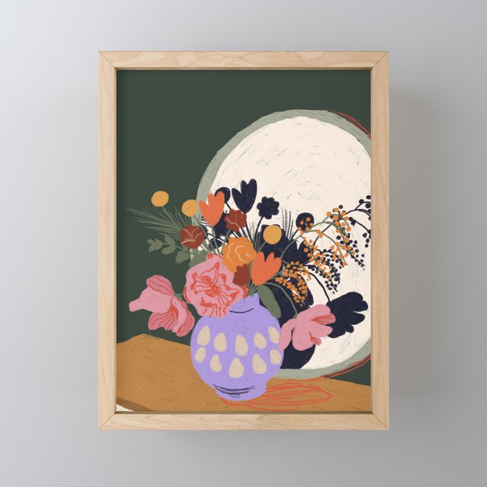Flowers in the mirror Mini Art Print Gallery Image 1