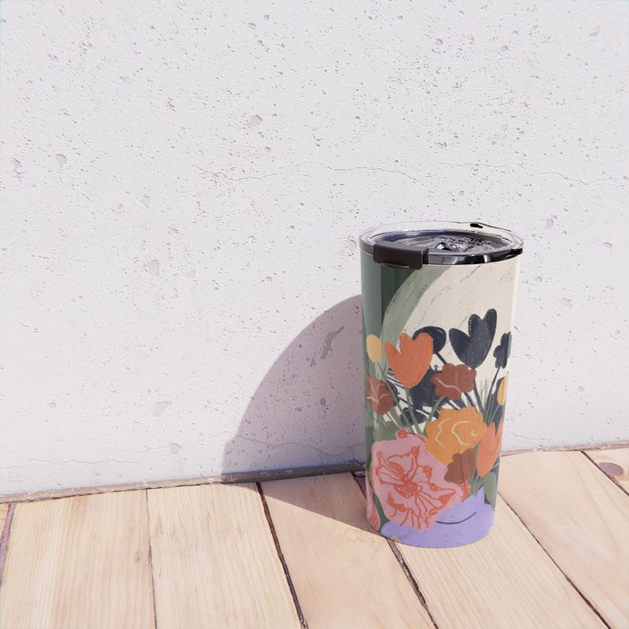 Flowers in the mirror Travel Mug Gallery Image 4