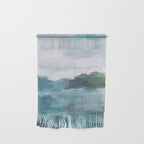 Island in the Distance I - Aqua Blue Green Abstract Art Painting Wall Hanging Gallery Image 1