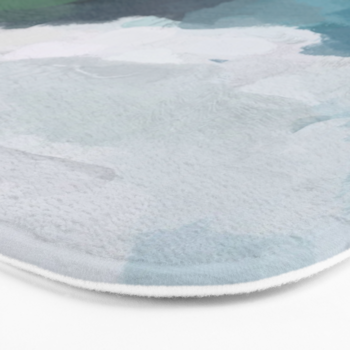 Island in the Distance I - Aqua Blue Green Abstract Art Painting Bath Mat Gallery Image 3