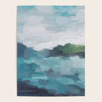 Island in the Distance I - Aqua Blue Green Abstract Art Painting Poster Gallery Image 4