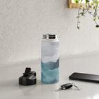 Island in the Distance I - Aqua Blue Green Abstract Art Painting Water Bottle Gallery Image 5