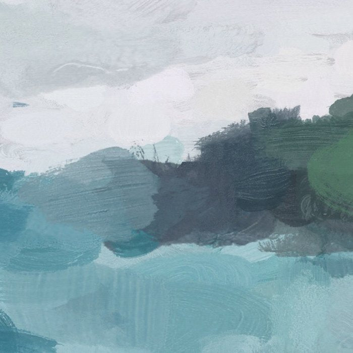 Island in the Distance I - Aqua Blue Green Abstract Art Painting Coffee Mug Gallery Image 2