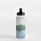 Island in the Distance I - Aqua Blue Green Abstract Art Painting Water Bottle Gallery Image 2