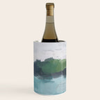 Island in the Distance I - Aqua Blue Green Abstract Art Painting Wine Chiller Gallery Image 3