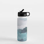 Island in the Distance I - Aqua Blue Green Abstract Art Painting Water Bottle Gallery Image 1