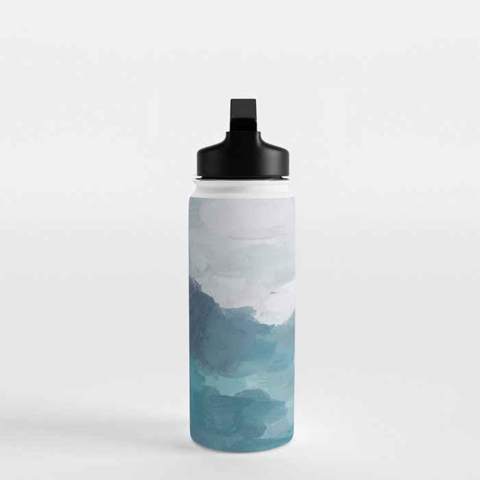 Island in the Distance I - Aqua Blue Green Abstract Art Painting Water Bottle Gallery Image 3