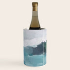 Island in the Distance I - Aqua Blue Green Abstract Art Painting Wine Chiller Gallery Image 1
