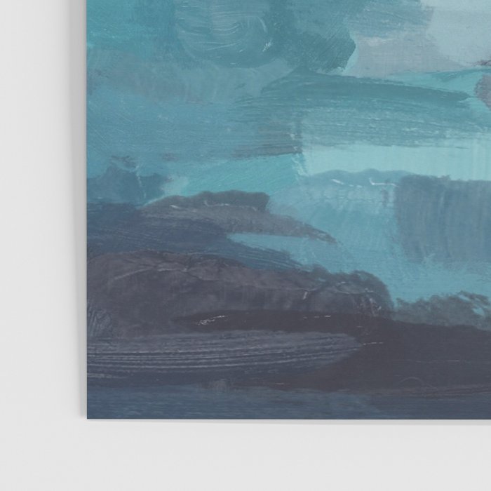 Island in the Distance I - Aqua Blue Green Abstract Art Painting Poster Gallery Image 3