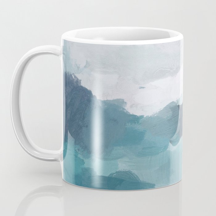 Island in the Distance I - Aqua Blue Green Abstract Art Painting Coffee Mug Gallery Image 3